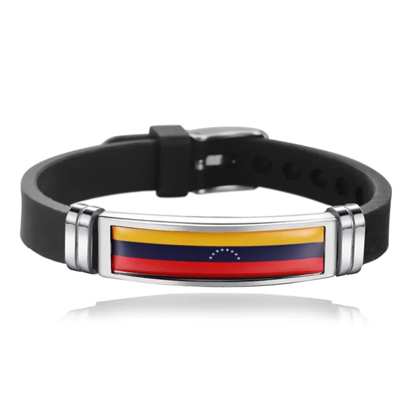 Spain Flag Leather Bracelet France Brazil Portugal Italy Canada Venezuela Flag Charm Mens Wristband Jewelry bracelet jewelry