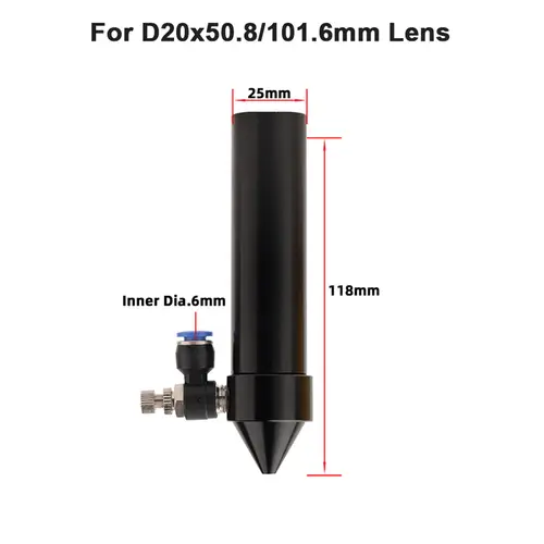 CO2 Laser Head Parts Air Nozzle Dia.20 FL 38.1/50.8/63.5/101.6mm Lens Tube Outer Diameter 25mm for CO2 Laser Engraving Machine - Image 9