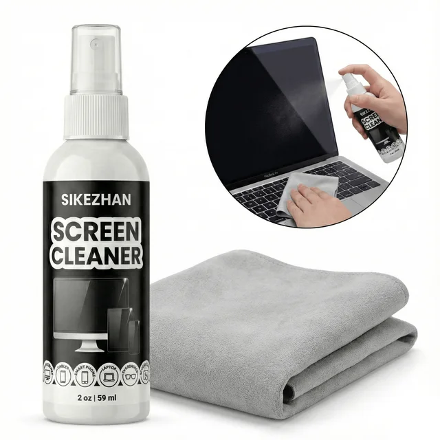 SIKEZHAN Screen Cleaner Kit with Polishing Cloth - Streak-Free Spray for MacBook, iPad, iPhone, Laptop, Monitor & TV (2oz) 1