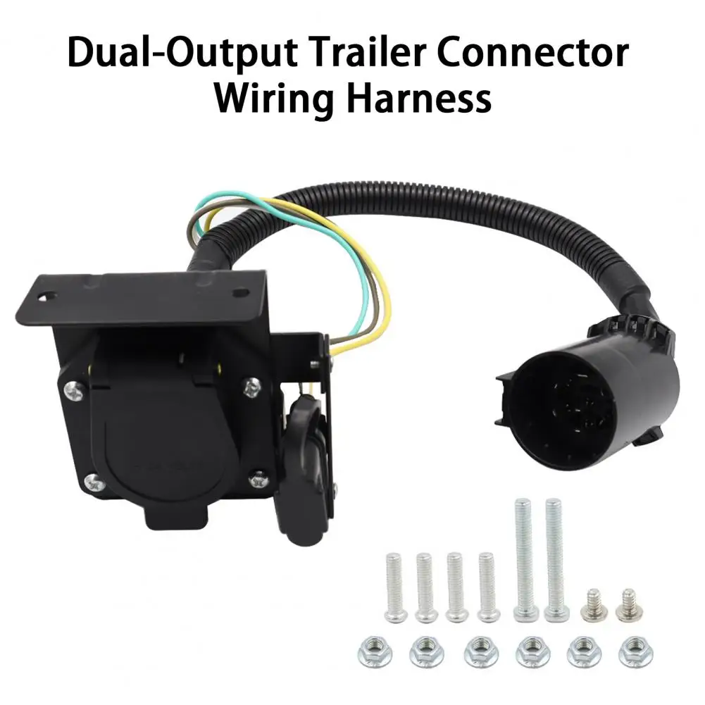 

Durable Construction Trailer Connector Plastic Safer Driving Useful Dual-Output Trailer Connector Wiring Harness