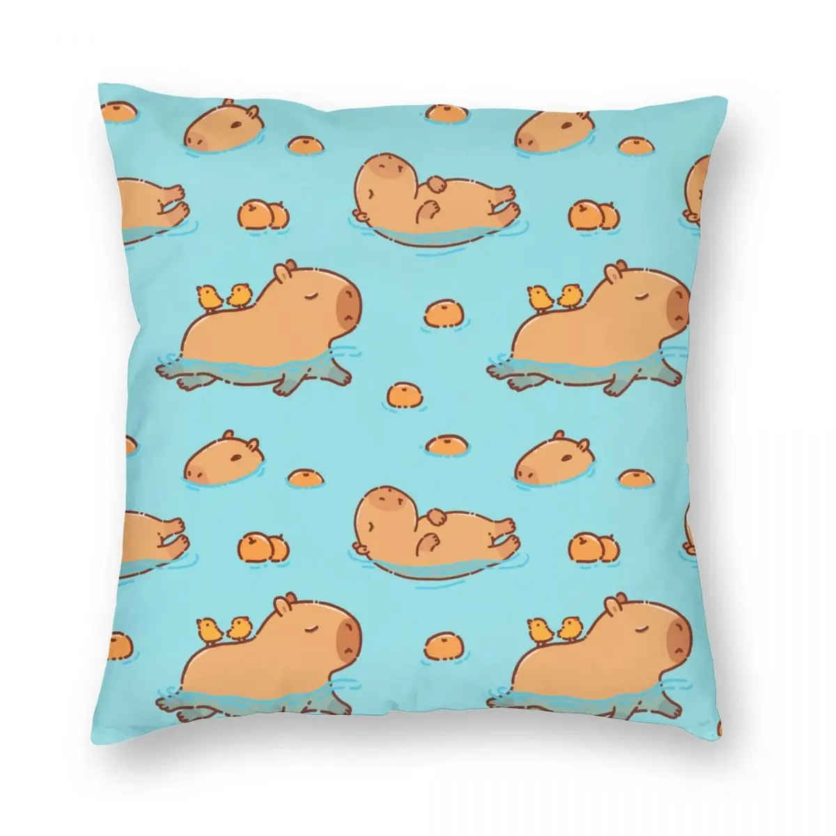 

Capybara Pattern Swimming With Oranges Pillowcase Soft Cushion Cover Gift Throw Pillow Case Cover Bedroom Zippered 45X45cm