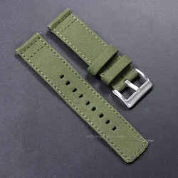 Premium Nylon Sport Watch Strap - Soft, Durable Canvas Wristband - 22mm (Green)