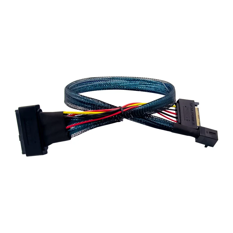 U.2 인터페이스용 미니 SAS 고속 구리 코어 브레이드 차폐 데이터 케이블 SFF-8643SFF-8639