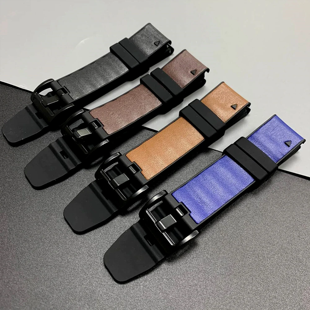 Premium Hybrid Leather-Silicone Watch Strap with QuickFit Design (26mm/22mm)