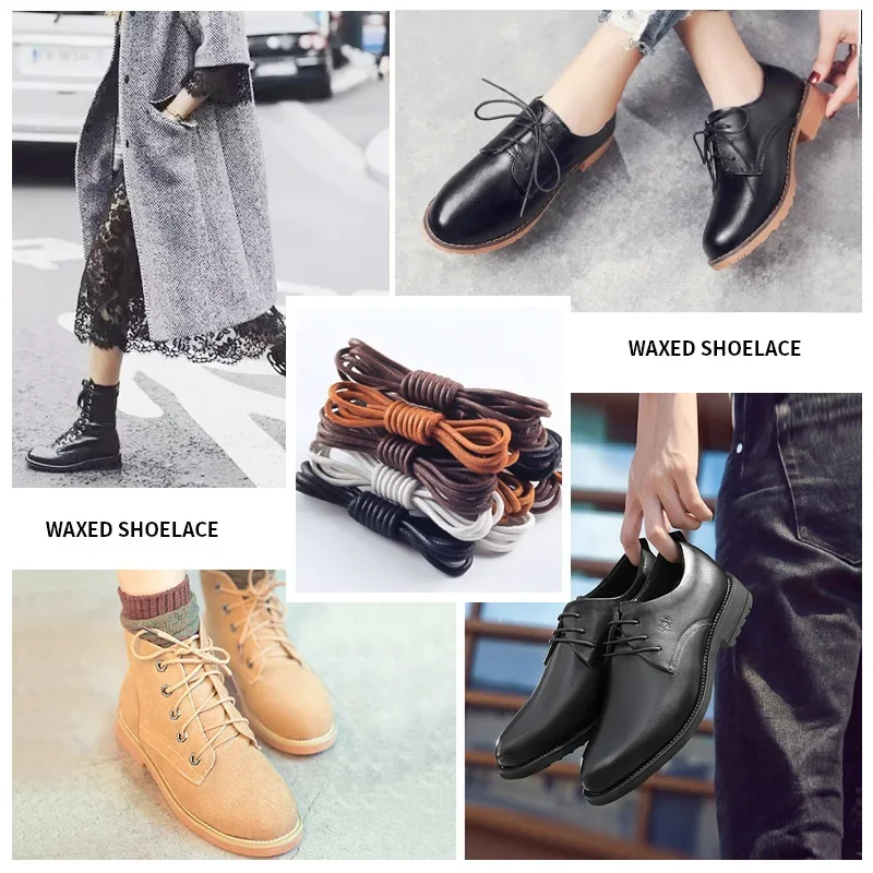 Waxed Cotton Waterproof Shoelaces - Durable and Stylish in 11 Colors