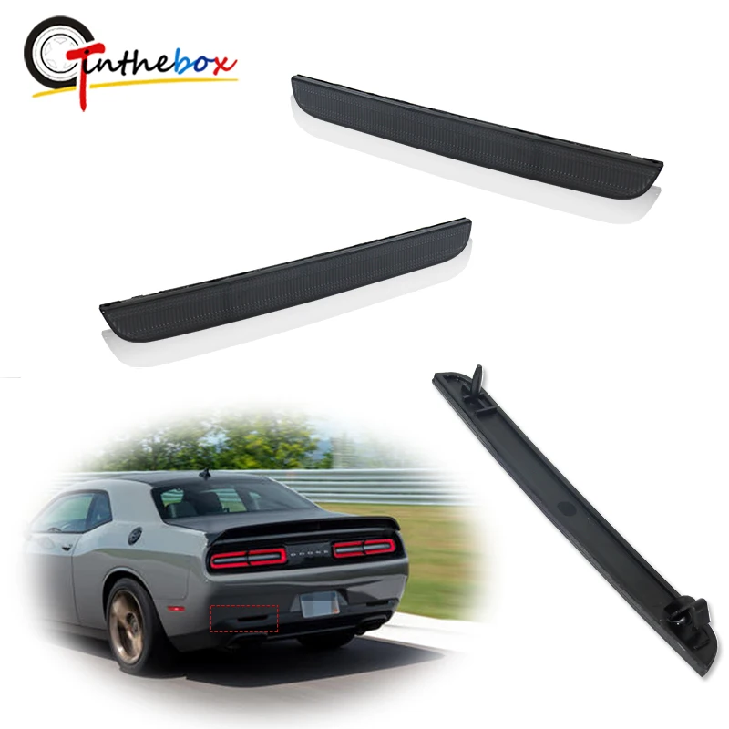 

Gtinthebox Smoked Lens Rear Bumper Reflector Light Tail Light Shell Housings For 2015-2022 Dodge Challenger, No Bulb / Socket