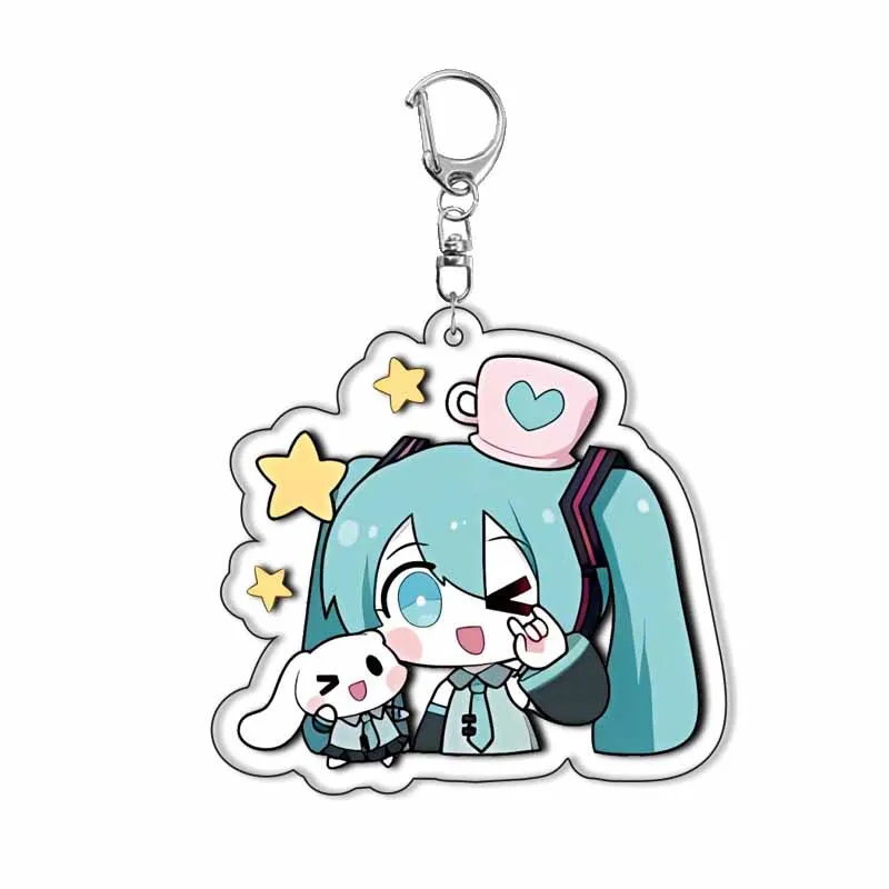 Cute Hatsune Miku Acrylic Keychain - Anime Cosplay Accessory and Cartoon-Inspired Gift