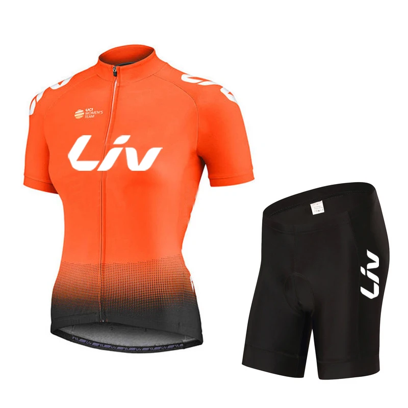 Women Summer Short Sleeve Cycling Clothing LIV Road Bike Jersey Set BIB Gel Shorts Sport Suit Female Bicycle Clothes MTB Dress