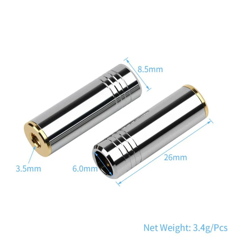 Audiophile 잭 2.5mm 3.5mm 4.4mm 여성 플러그 구리 금도금 이어폰 커넥터 DIY 4 극 균형 여성 헤드폰 어댑터