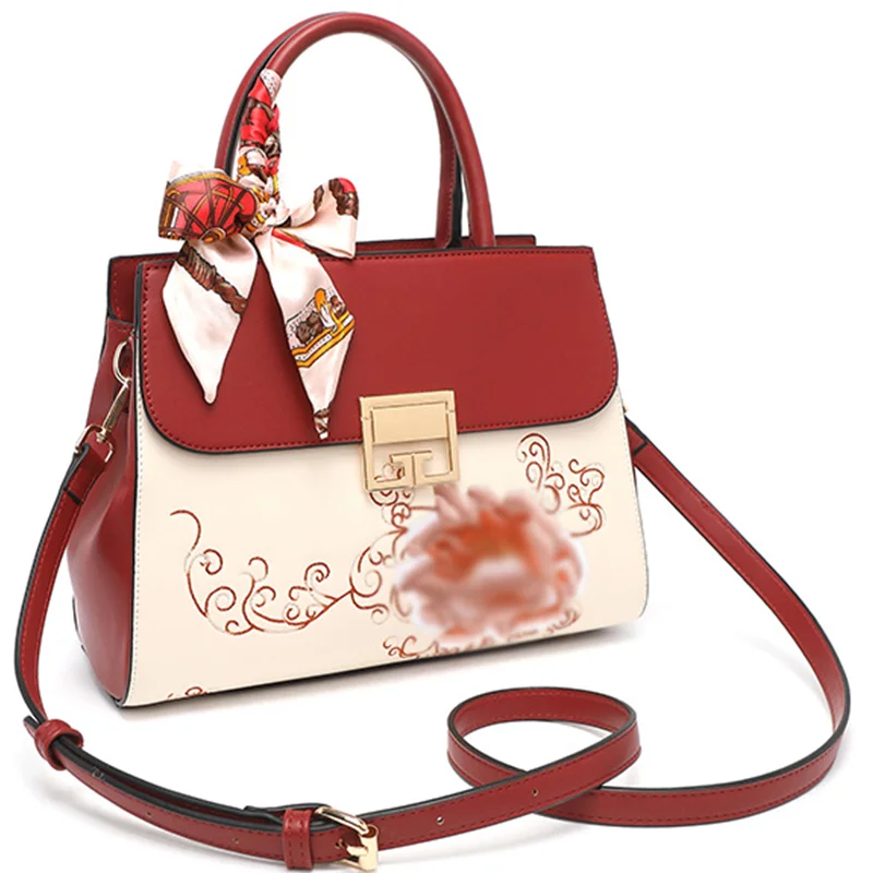 

Peony Embroidery Bag 2024 New Commuter Women's Bags Large Capacity Leisure Models Ladies Handbag Shoulder Bag