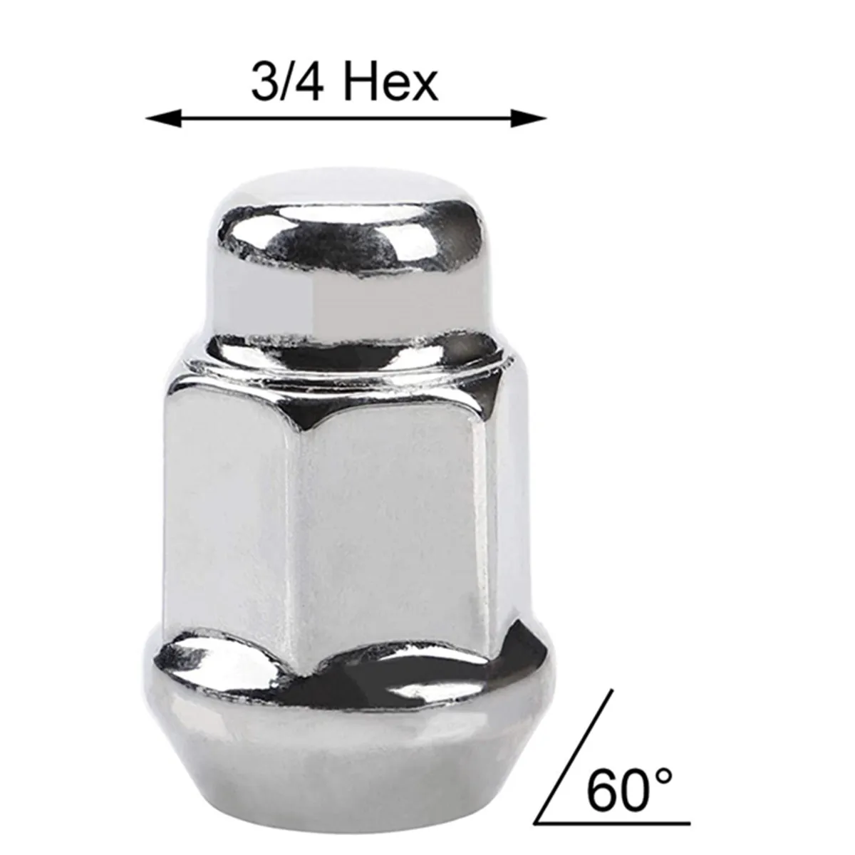 

4pc Chrome Bulge Acorn Wheel Lug Nuts M12/14x1.5/2.0 19mm REPLACEMENT Style Steel Tire Bolt Screws