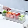 New 5 Compartments Ice Party Platter Large Capacity Transparent Ice Serving Tray Convenient Durable Bar Seasoning Box 5