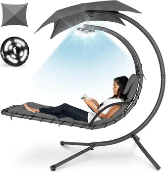 Hanging LED-Lit Curved Chaise Lounge Chair 1
