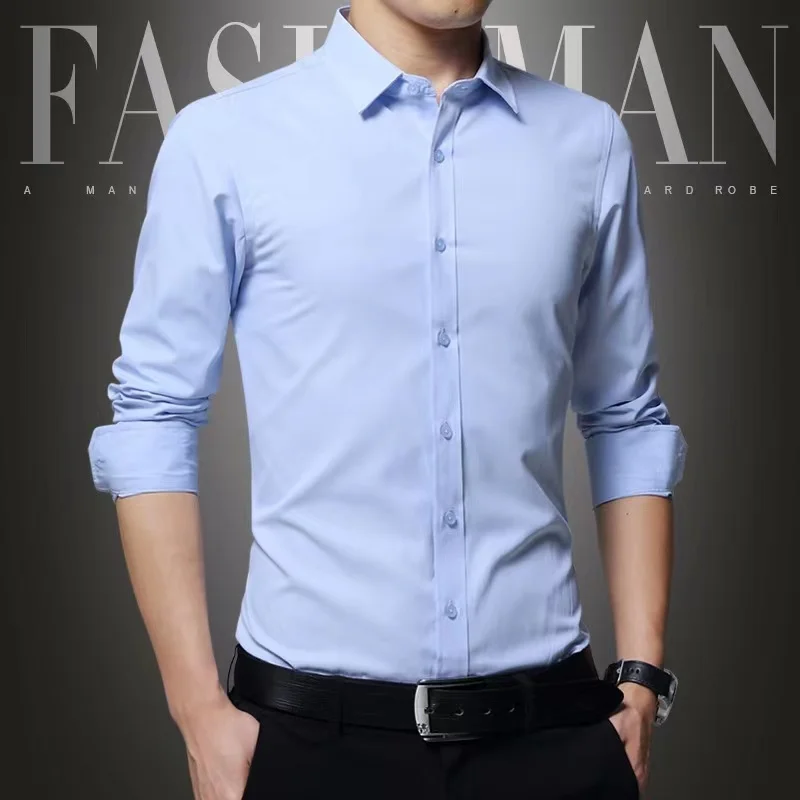 Men's Luxury Casual Formal Shirt Long Sleeve Slim Fit Business