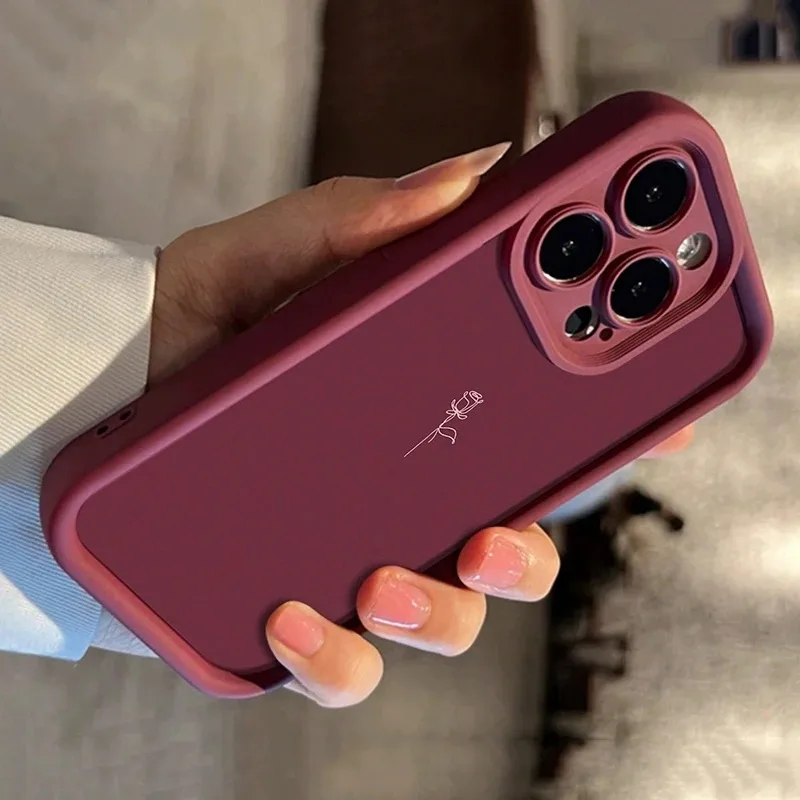 Pink Minimalist Line Design Phone Case - Elegant Soft Cover
