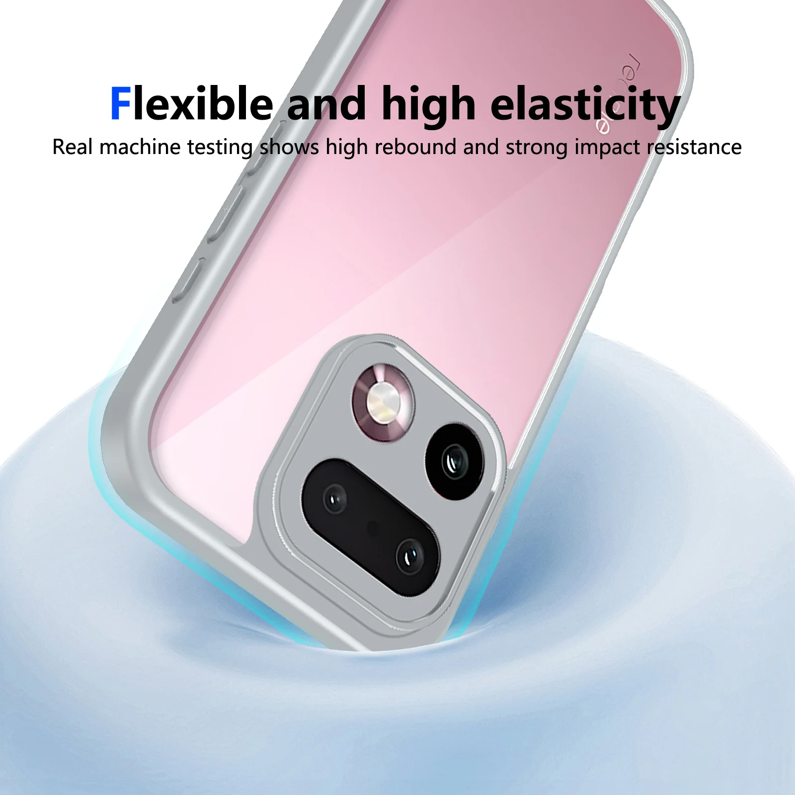 Enhanced Shockproof Silicone Bumper Clear Matte Back Cover