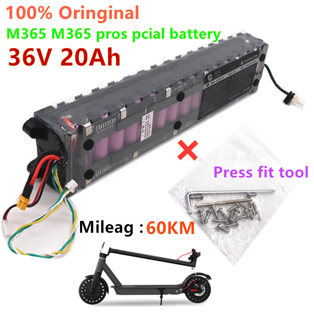 

10S3P 36V 20Ah scooter battery pack suitable for Mi Jia M365, electric scooters, BMS board waterproof Bluetooth communication