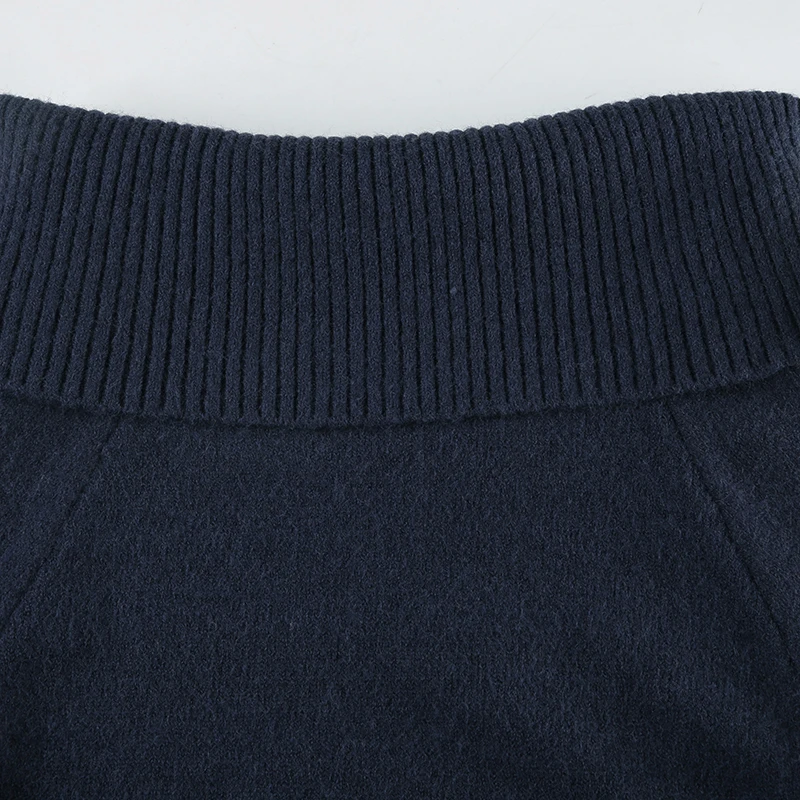 Solid Color Off Shoulder Women Sweater Minimalism Long Sleeve Knitted Jumper Casual Fashion Winter Pullovers Street