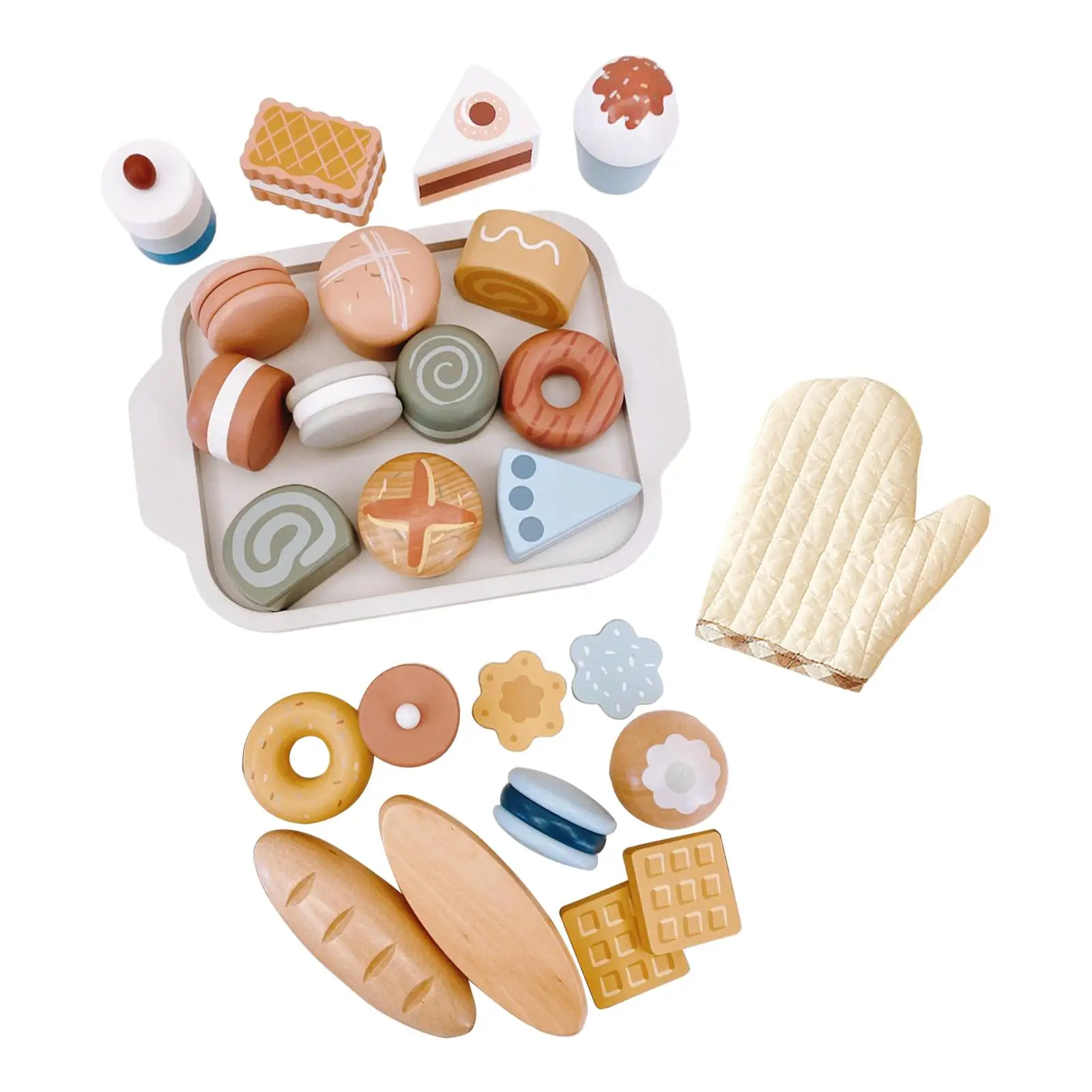 Pretend Play Food Set Montessori Simulation Wooden Pretend Play Sets for Gift Furnishings Party Favors Window Display Handcraft