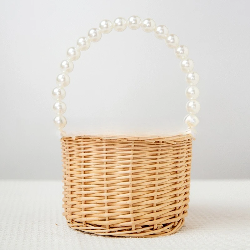 Korean version of pearl  willow flower handwoven basket, Xipu gift materials
