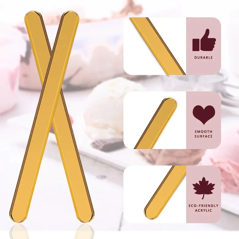 Description Picture 4 of item10Pcs DIY Acrylic Ice Summer Reusable Popsicle 11.3x1cm Crafts Sticks Ice Cream Sticks Cakesicle Ice Pop Candy Popsicle Mold