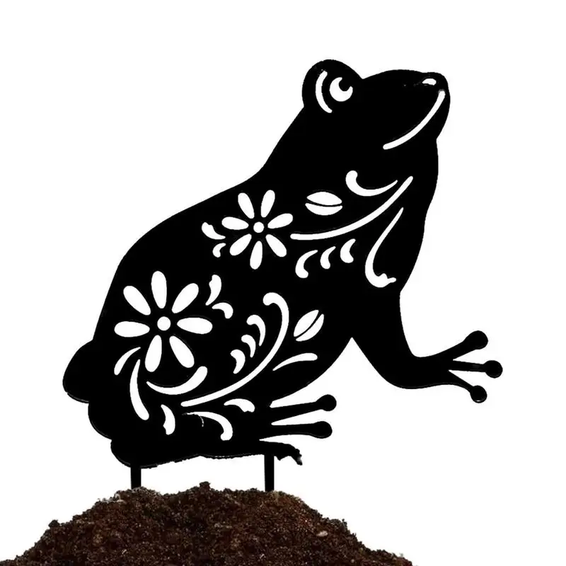 

Frog Yard Stake 2D Garden Acrylic Decoration Art Decor Frog Statue Black Frog Statue Decoration Outdoor Garden Ornaments