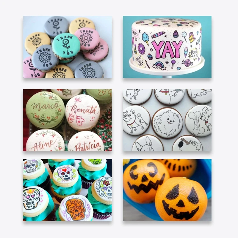 Food Coloring Pens Edible Markers for Cookie Coloring Pens Fine and Thick Tip Grade Pen 95AA