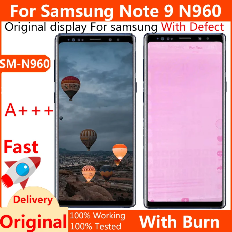 Original Note9 Lcd With Burn shadow For Samsung Galaxy Note 9 N960