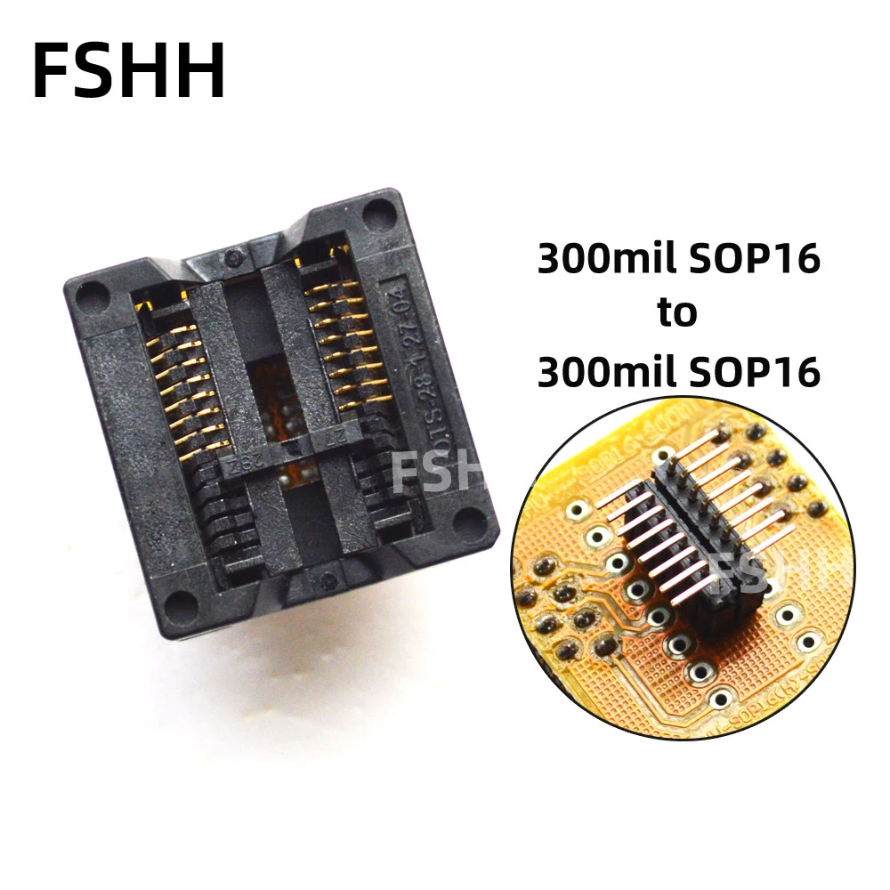 

ИС-тестер, тестовое гнездо SOP16 на SOP16 300 мил, SOP16/SOIC16/SO16