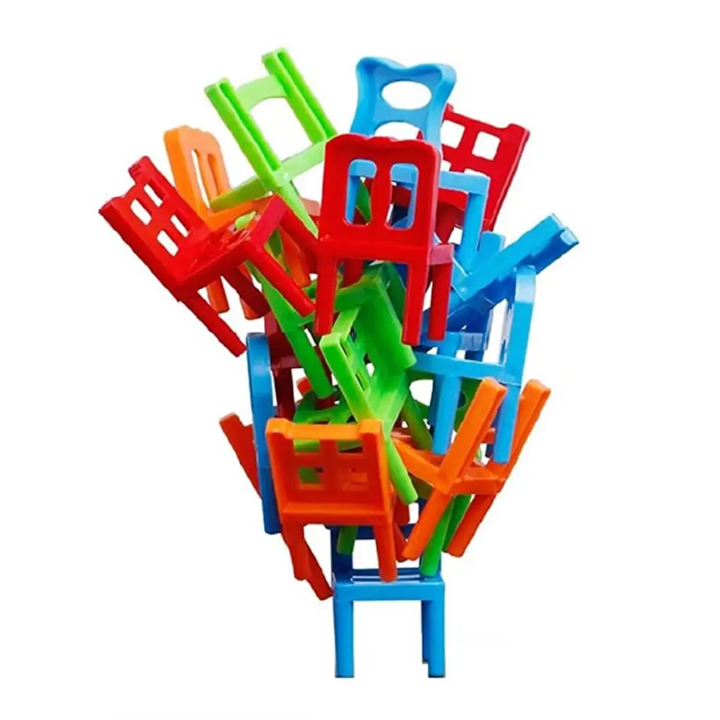 

Chair Balance Toy Kit Board Games Props Educational Balance Plaything Colorful Small Chairs Stacking Game Toys Playing Prop