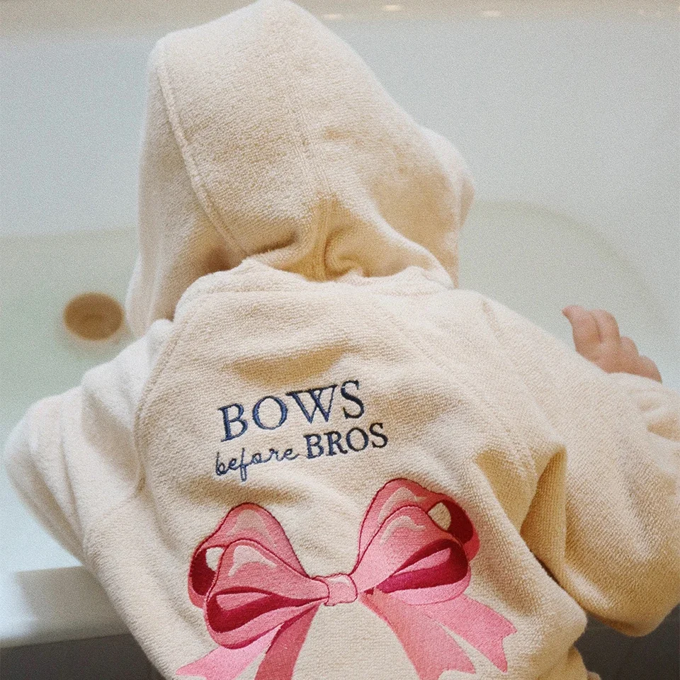 Bathrobe Kids New KS Brand Cherry Print Baby Swimming Robe Hooded Towels Girls Clothes Boys Sleepwear Kimono Children tops