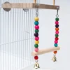 Bird Stand Platform Swing Toys Wooden Parrot Swing Toy Suspension Bridge Climbing Frame with Chewing Beads Birdcage Accessories 1