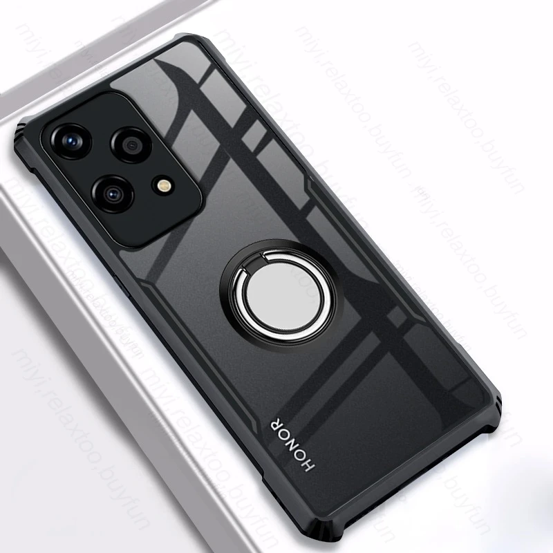 Clear Acrylic Back Cover with Magnetic Holder Ring