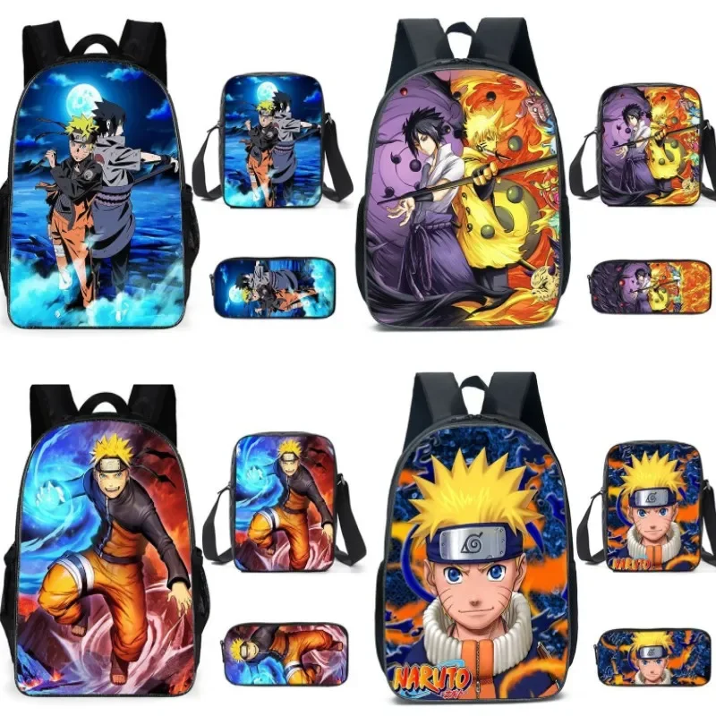 

HOT NARUTO Naruto Primary and Middle School Students Schoolbag Boys Girls Anime Cartoon School Bag Mochila Children's Gifts