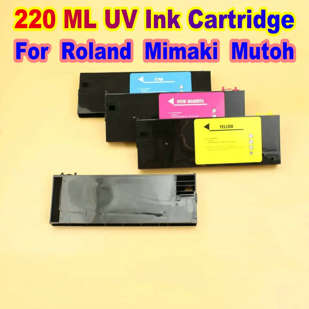 

220ml Empty Refillable UV Ink Cartridge for Mimaki Roland Mutoh Printers Refill Print Cartridges Kit Device for UV Printing