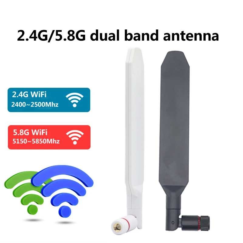 Antena de Roteador de Banda Dupla Chicote de Borracha Dobrável Antena com Sma Omni Wifi Melhoria de Sinal 12dbi 2.4g 5g 5.8g - Image 5