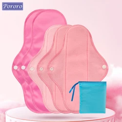 5pcs Washable Sanitary Napkins Day Night Needs Reusable Sanitary Pads with Storage Wet Bag Essential Washable Pad for Women