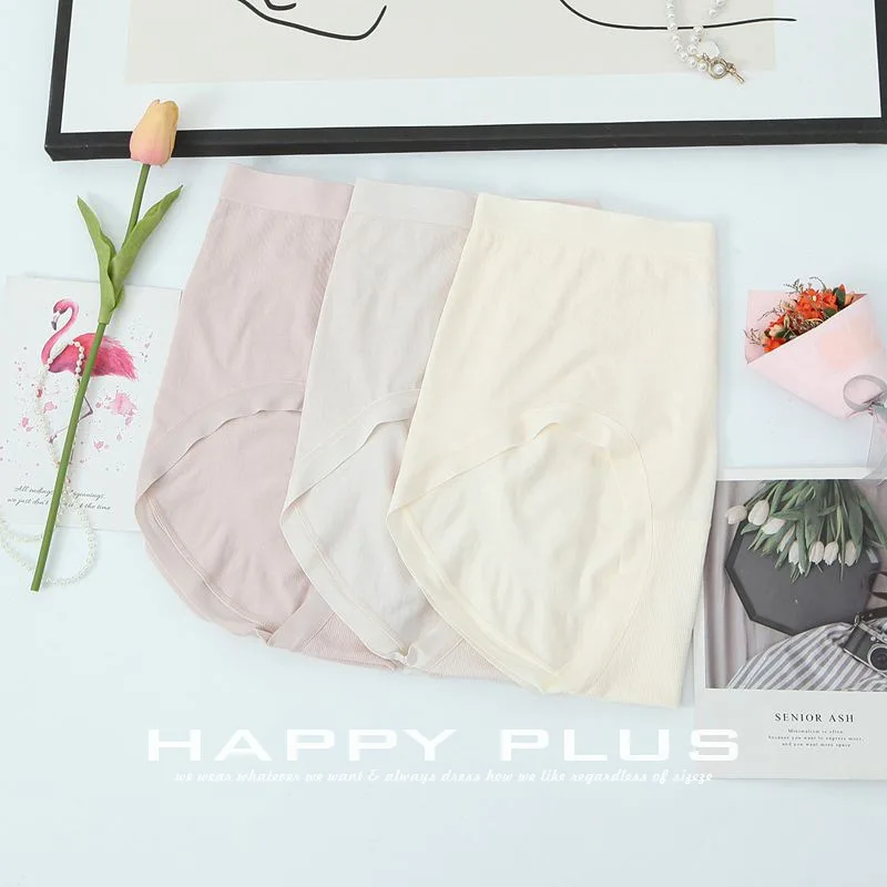 Plus Size Women's Panties Premium High Waist Jacquard Underwear 3pcs/set Silkworm Silk Skin Care Seamless Briefs