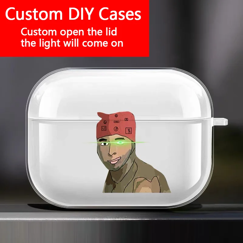 Personalized Clear TPU Earphone Case with Photo Design