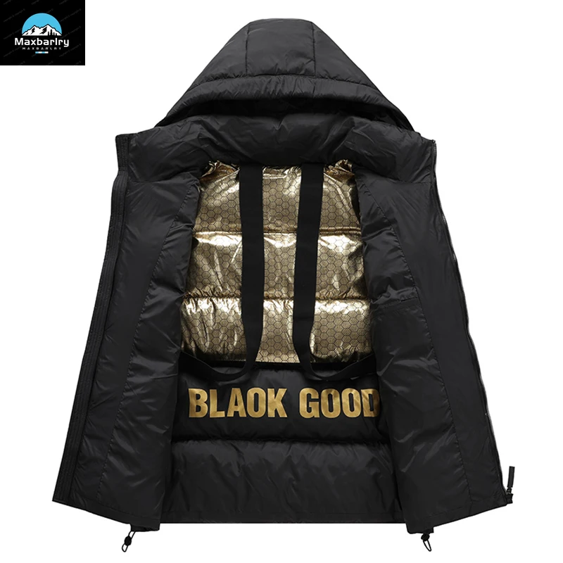 Men Down Jacket Warm Hooded Waterproof Jacket Coat Winter Men Thick Windproof Lightweight High Quality Slim Down Jacket Male Hot
