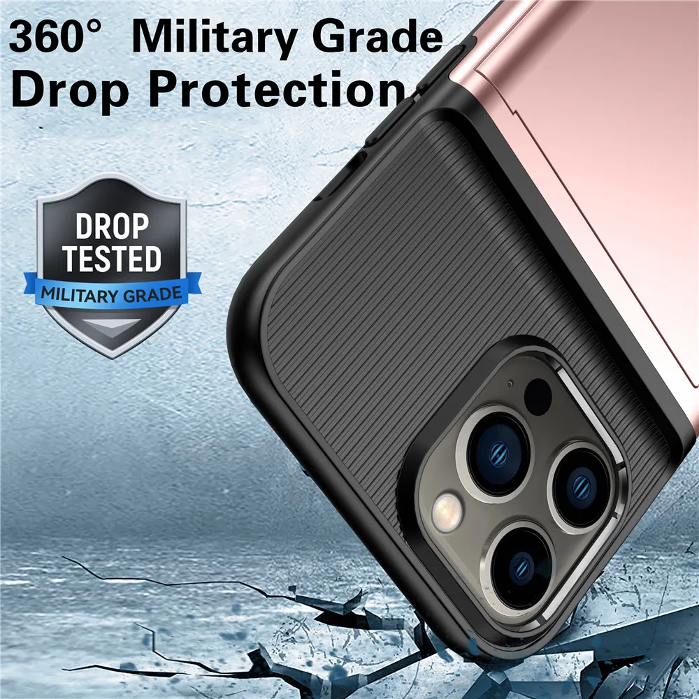 13 Pro Max Slide Wallet Card Slots Case For iPhone 13 12 11 Pro Max 12pro 11pro 13pro Max iPhone12 iPhone13 Cover Funda Bumper best cases for iphone 13 pro max