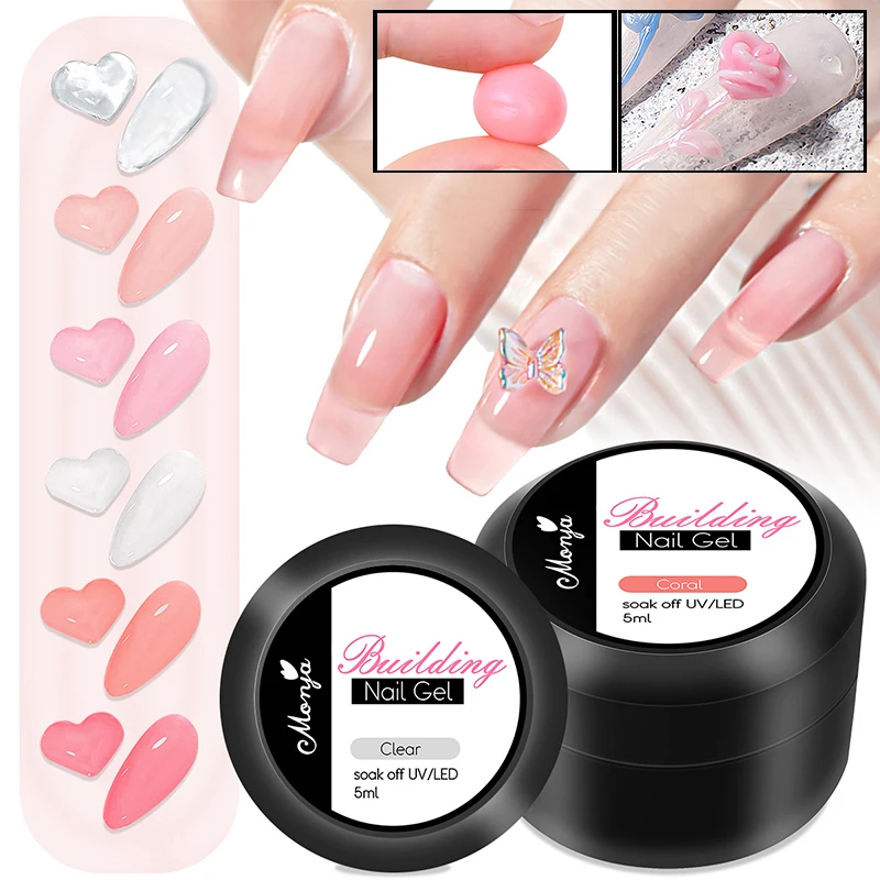 5ml Nail Extend Gel Solid Construction Gel Quick Extension Of Nail Non-stick Hand Solid Gel Carving Shaping Nail Art Supplies