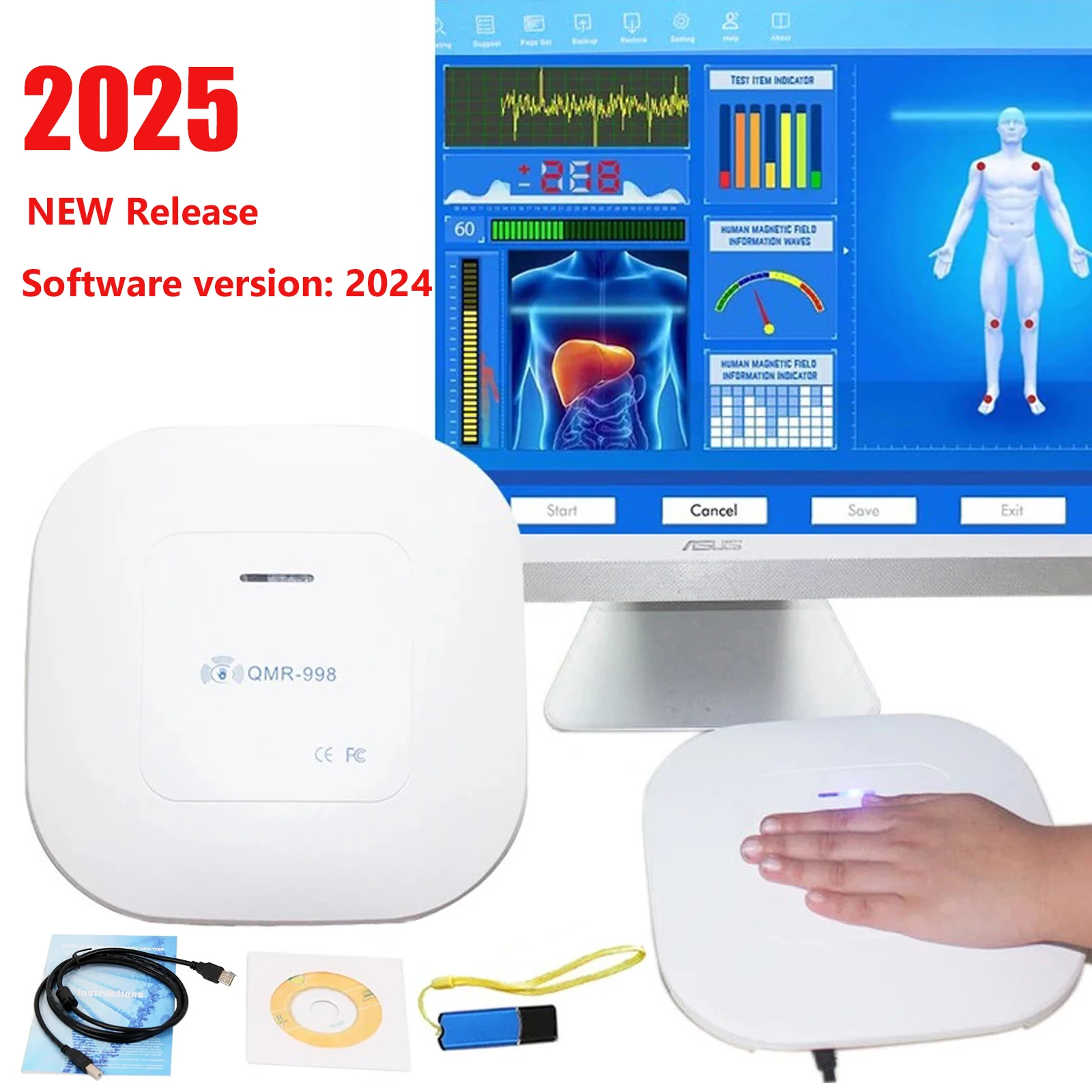 Portable Quantum Resonance Magnetic Analyzer Analytical Instrument Hand touch for Precise Detection of Human Health Indicators