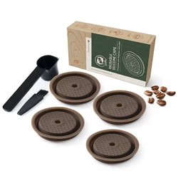Reusable Silicone Coffee Capsule Cover Lid for Nespresso Vertuo Capsules (4 Caps)