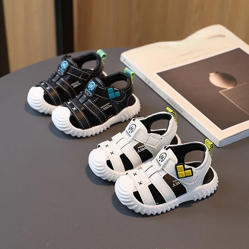 Baby Shoes Boys Sandals Summer Baby Toe Wrap Soft Soled Toddler Shoes 1-2 Year Old Kick Resistant Sandals Beach