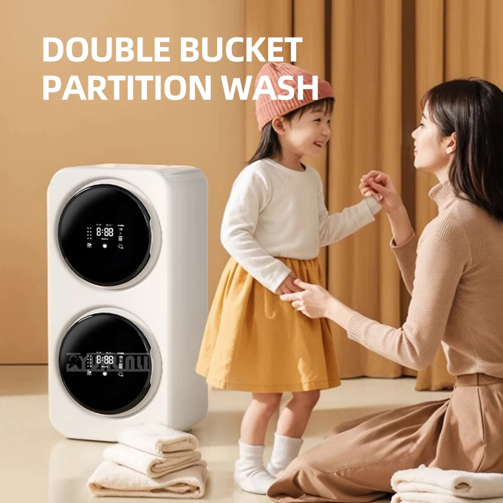 Double Small Washing Drying Machine Suszarka Do Prania Household All-In-One Clothes Baby Blothing Bleaning Machine