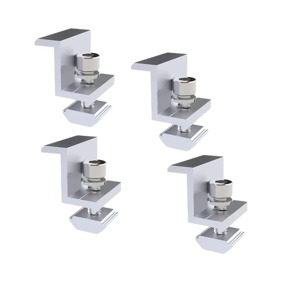 Kit Morsetto Terminale Supporto Modulo Solare Da 4 Pezzi, Staffe Morsetto Bordo Pannello Solare, Pannello Solare Regolabile Morsetto Terminale Solare,