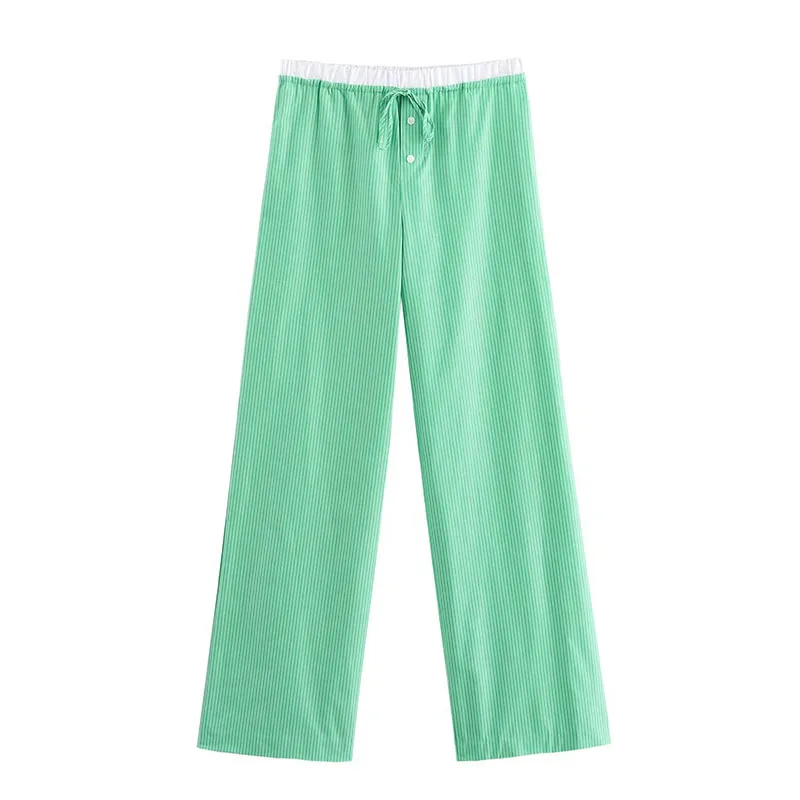thumbnail image 1 of HH TRAF 2024 Camisas sueltas de calle para mujer Blusa de verano de un solo pecho con bolsillo y mangas largas con cuello vuelto verde a la moda para mujer, 1 of 5