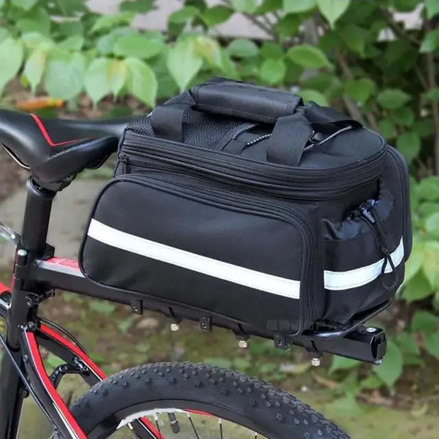 Große multifunktionale Fahrradgepäcktasche-Radfahren-Mountainbike-Sattelträgerkoffer-schwarz-weiß 1
