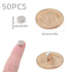 Powerful Neodymium Disc Magnets - 8mm x 3mm (20/40/100 Pieces) (8x3mm - 50Pcs)